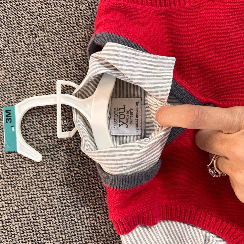 Carter's Red and Gray Baby Bodysuit